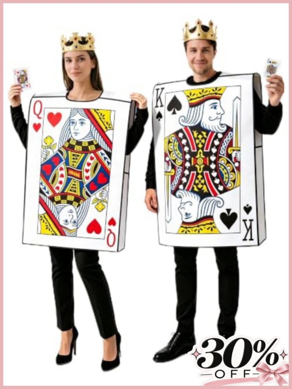 Couples Halloween Costumes King Queen Playing Card Set Adults